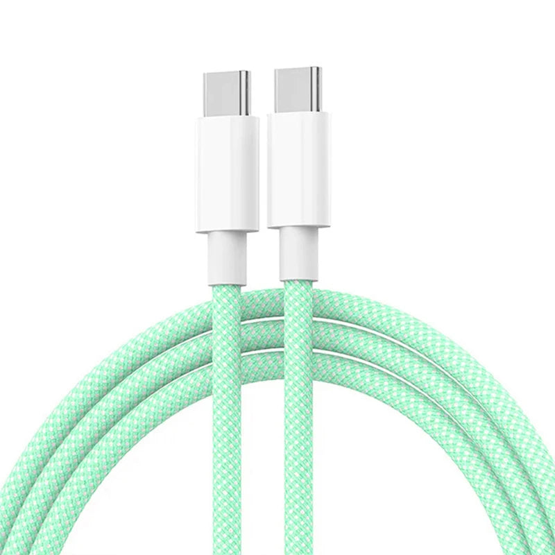 60W USB-C to Type-C Fast Charging Cable for iPhone 15, Samsung