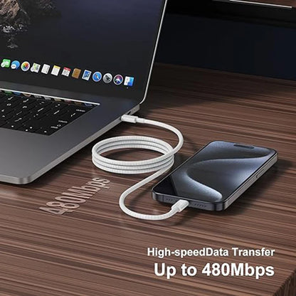 60W USB-C to Type-C Fast Charging Cable for iPhone 15, Samsung