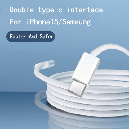 60W USB-C to Type-C Fast Charging Cable for iPhone 15, Samsung