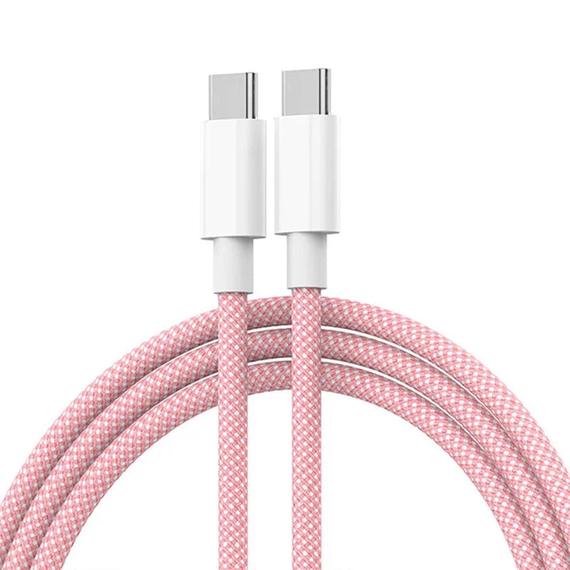 60W USB-C to Type-C Fast Charging Cable for iPhone 15, Samsung